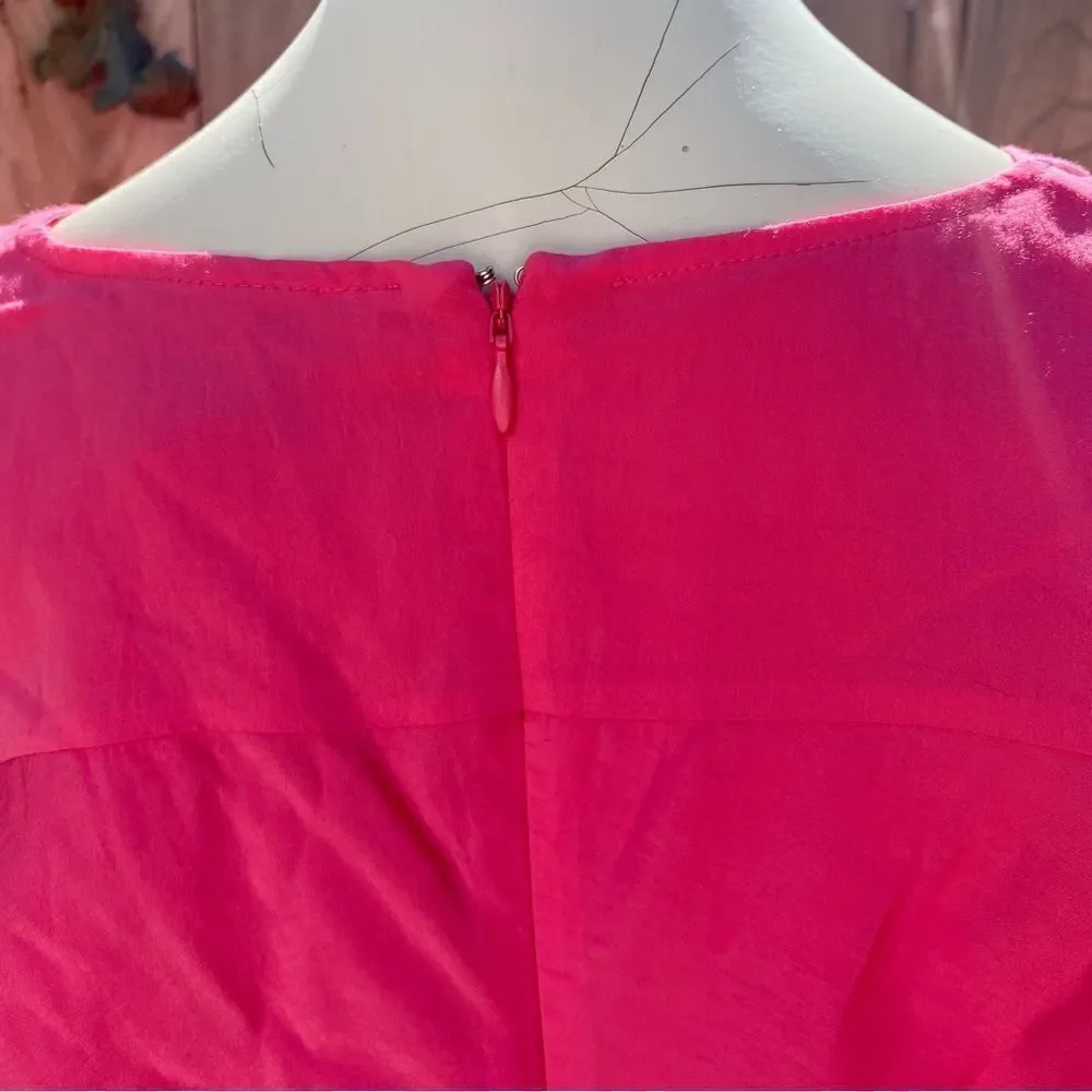 COS Pink A-Line Midi Dress with Dolman Sleeves size medium